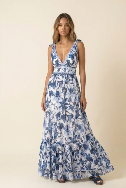 Selvara™ | V-Neck Swimsuit & Skirt Set