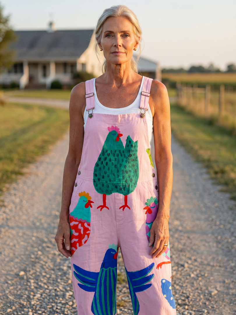 Sanna | Hen Motif Jumpsuit