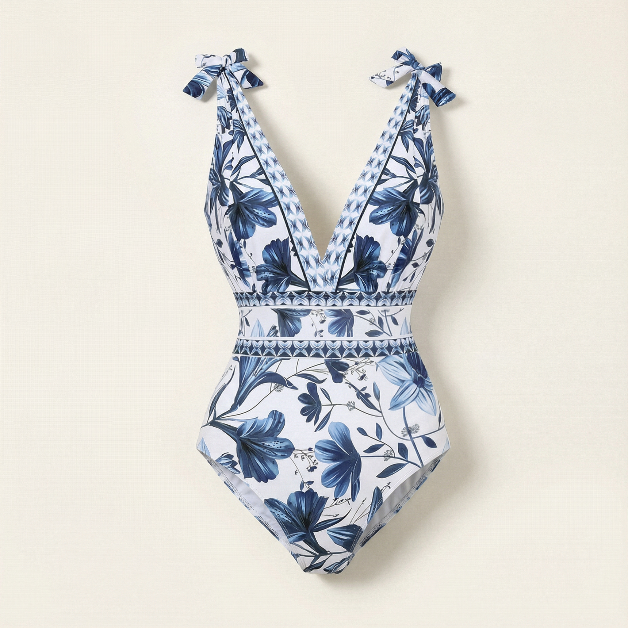 Selvara™ | V-Neck Swimsuit & Skirt Set