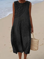 Eliza | Soft Embroidered Sleeveless Midi Dress