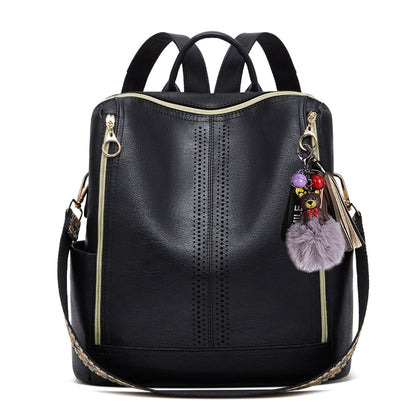 Luxury Leather 2-in-1 Convertible Backpack + Free Pouch