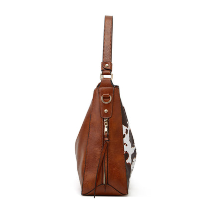 Luxury Leather 3-Piece Hobo Bag Set Print