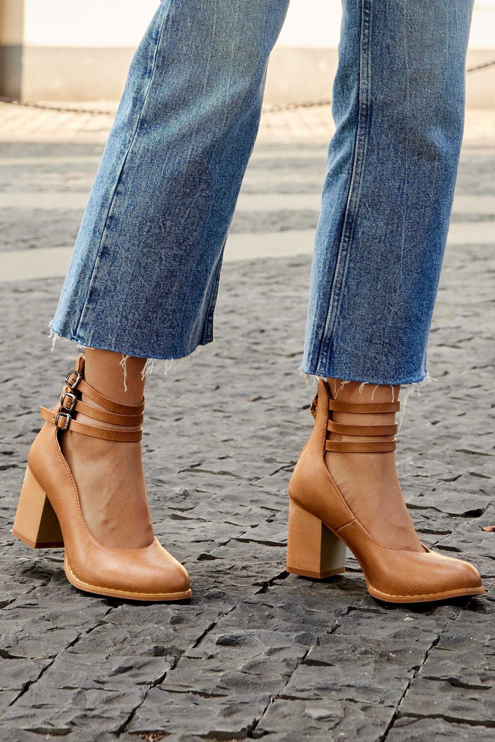 Jadara - Triple Buckle Heels