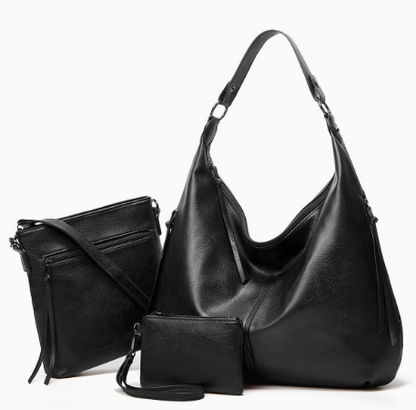 The Slouchy Soft Hobo Handbag 3-Piece Set