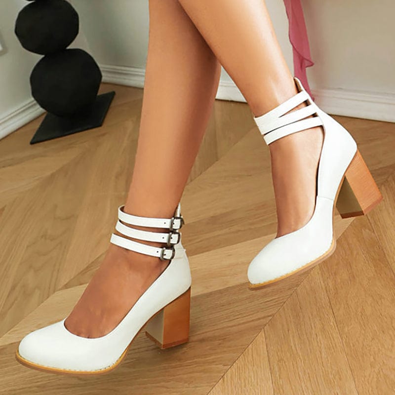 Jadara - Triple Buckle Heels