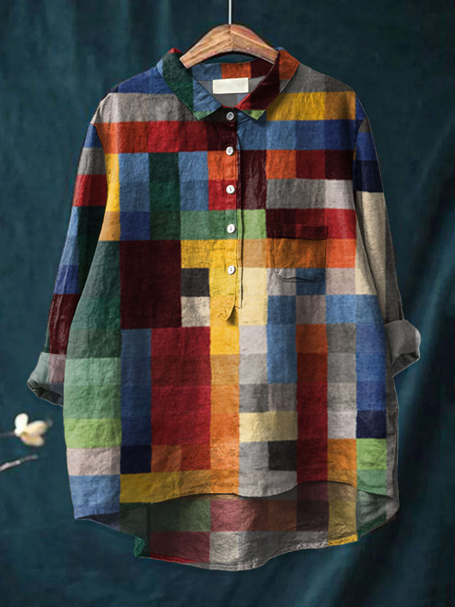 Iris | Colour Block Print Shirt