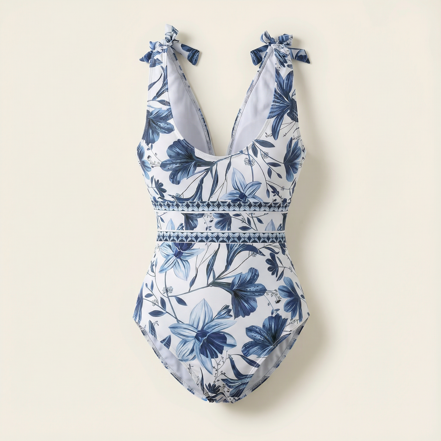 Selvara™ | V-Neck Swimsuit & Skirt Set