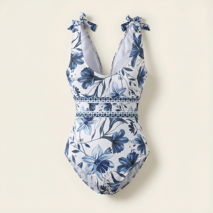 Selvara™ | V-Neck Swimsuit & Skirt Set