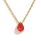 Hot Sale Shiny Crystal Necklace Stainless Steel Teardrop Zirconia Pendant Women's Birthstone Collarbone Chain Wholesale