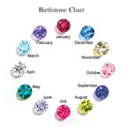 12 Months Birthstone Angle Wing Charm Necklace Gold Plated Stainless Steel Necklace For Women Girls Birthday Gifts