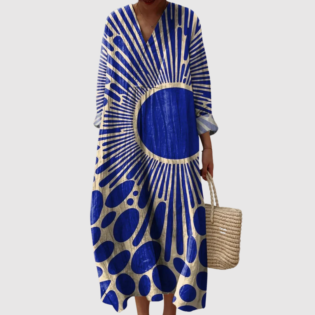 Skye | Radiant Eclipse Print Maxi Dress