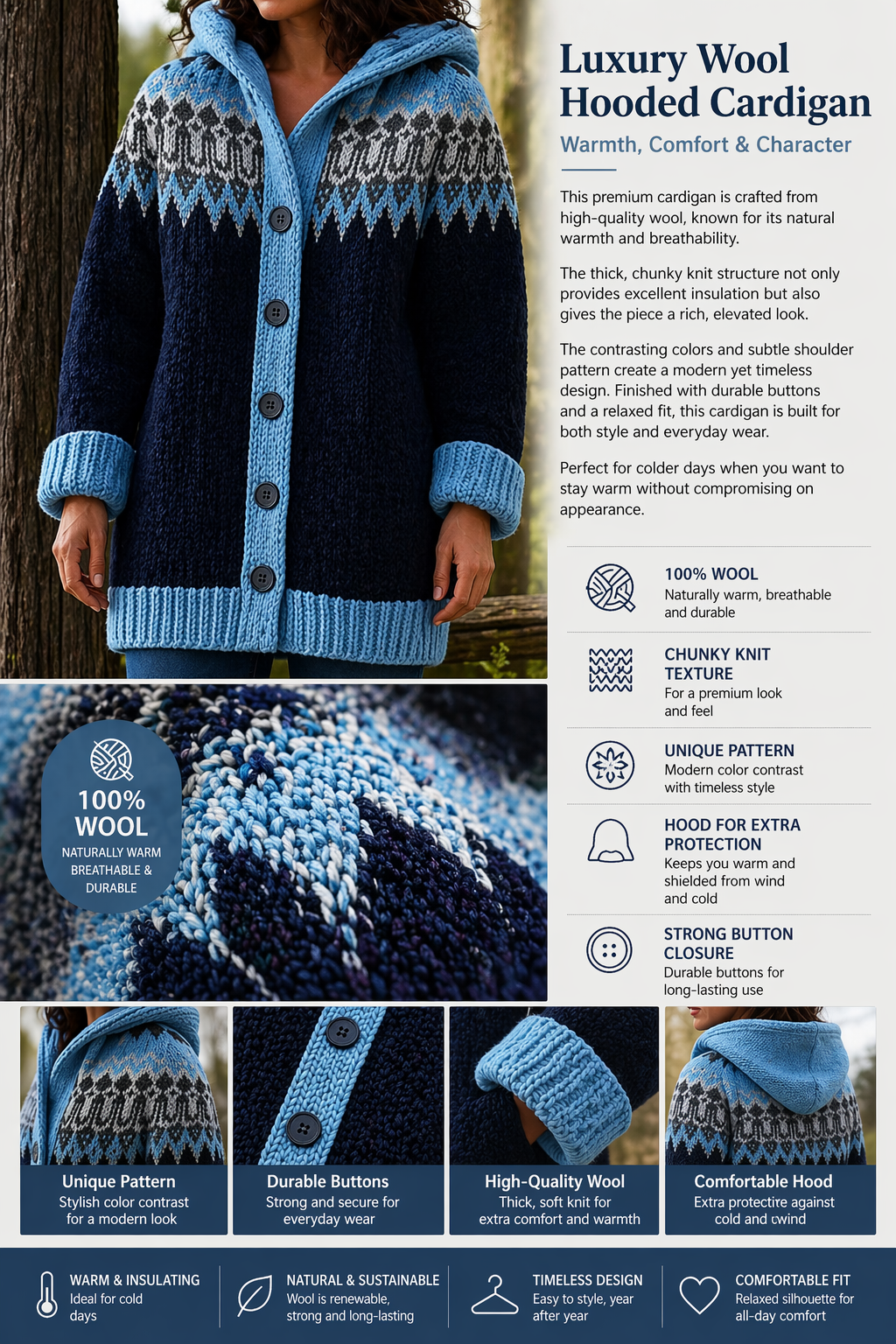 Amari™ | Retro Hoodie Cardigan