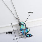 New Creative Natural Shell Design Insect Butterfly Dragonfly Pendant Necklace Personalized For Woman Party Vintage Jewelry Gift
