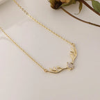 Stylish Little Fragrant Deer Antlers and A Deer with You Necklace, Small and Fresh Valentine’s Day Gift for Your Girlfriend