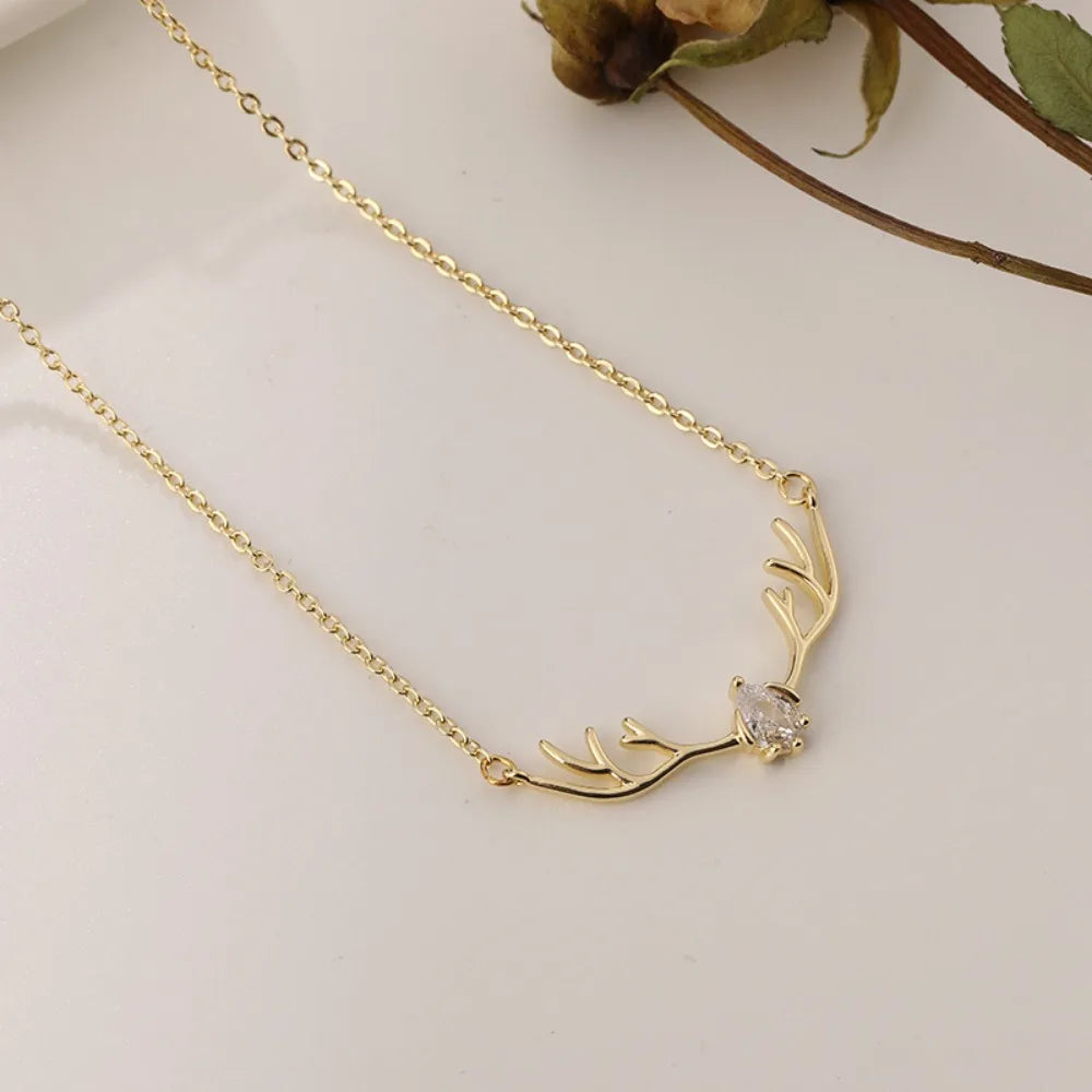 Stylish Little Fragrant Deer Antlers and A Deer with You Necklace, Small and Fresh Valentine’s Day Gift for Your Girlfriend