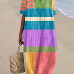 Pippa | Colorblock Breeze V-Neck Midi Dress