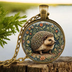 Round Bird Cat Dragonfly Fox Cabochon Glass Pendant Necklace For Women Girls Forest Animal Jewelry