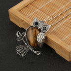 1pcs Owl Shape Charms Pendant Natural Quartz Crystal Stone Necklace Beads for Jewelry Making Diy Necklace Crafts Accessories