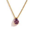 Hot Sale Shiny Crystal Necklace Stainless Steel Teardrop Zirconia Pendant Women's Birthstone Collarbone Chain Wholesale