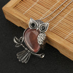 1pcs Owl Shape Charms Pendant Natural Quartz Crystal Stone Necklace Beads for Jewelry Making Diy Necklace Crafts Accessories