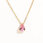 Hot Sale Shiny Crystal Necklace Stainless Steel Teardrop Zirconia Pendant Women's Birthstone Collarbone Chain Wholesale
