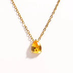 Hot Sale Shiny Crystal Necklace Stainless Steel Teardrop Zirconia Pendant Women's Birthstone Collarbone Chain Wholesale