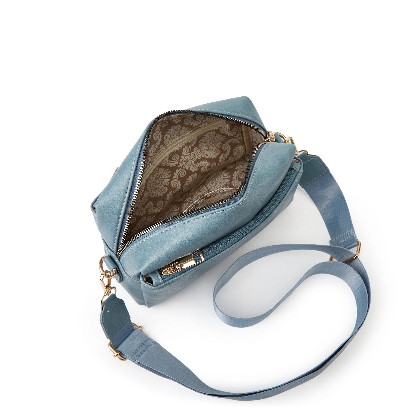 Small Triple Zip Crossbody Bag