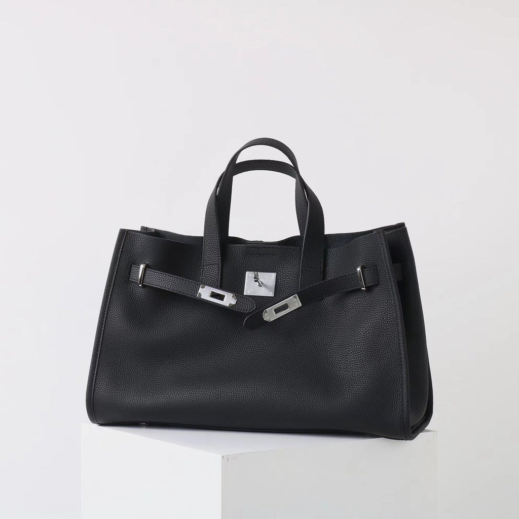 BEVERLEY - Large Capacity Genuine Cowhide Leather Tote Bag for Work & Travel