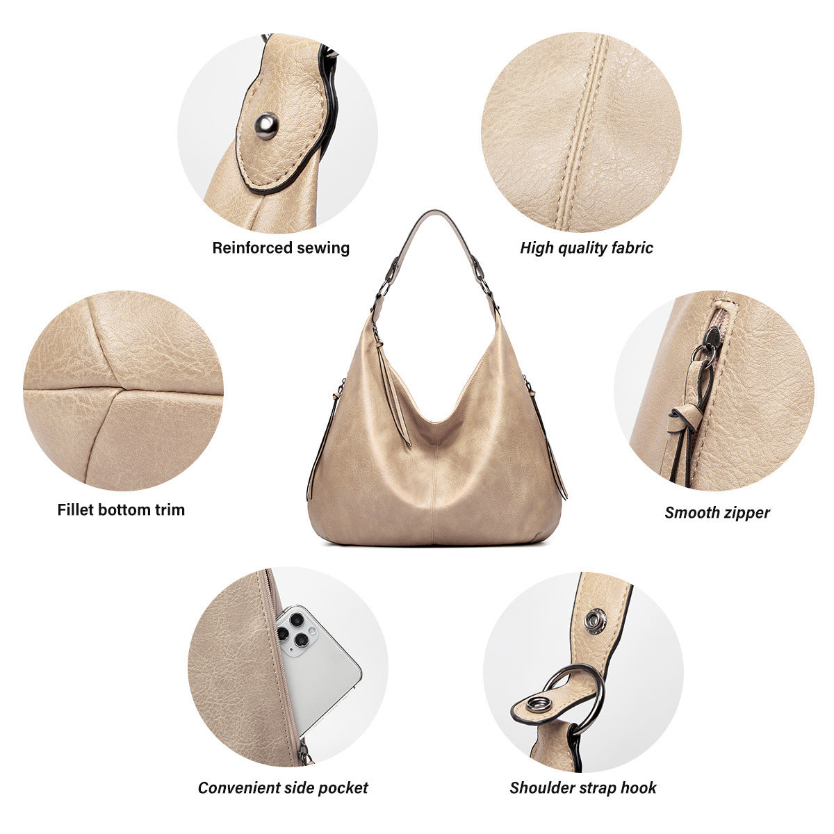 The Slouchy Soft Hobo Handbag 3-Piece Set