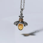 Water Drop Styling retro Bee Necklace Earrings set women's fashion charm accessories