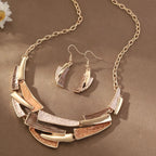 Cring Coco Handmade Enamel Geometric Jewelry Set Fashion Popular Jewelry Necklace Set Earring for Women Graduation Season Gift
