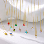 Hot Sale Shiny Crystal Necklace Stainless Steel Teardrop Zirconia Pendant Women's Birthstone Collarbone Chain Wholesale