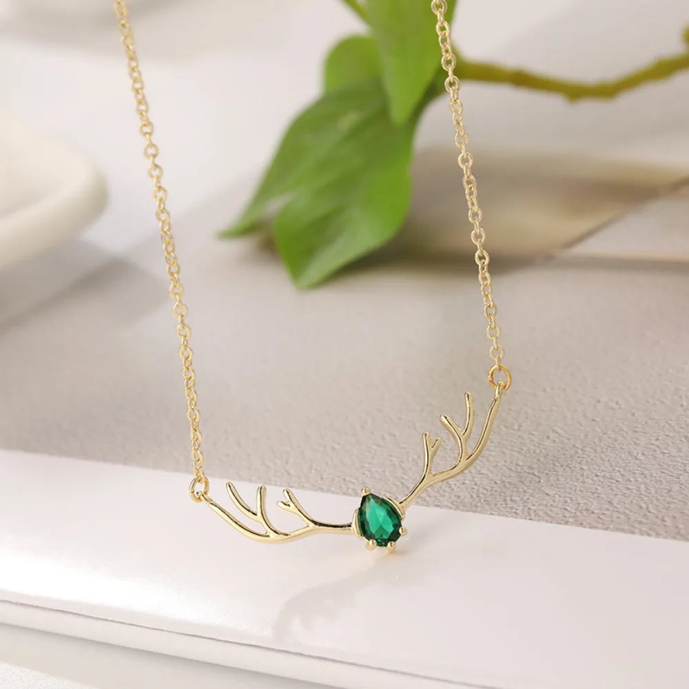 Stylish Little Fragrant Deer Antlers and A Deer with You Necklace, Small and Fresh Valentine’s Day Gift for Your Girlfriend
