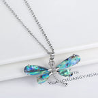 New Creative Natural Shell Design Insect Butterfly Dragonfly Pendant Necklace Personalized For Woman Party Vintage Jewelry Gift