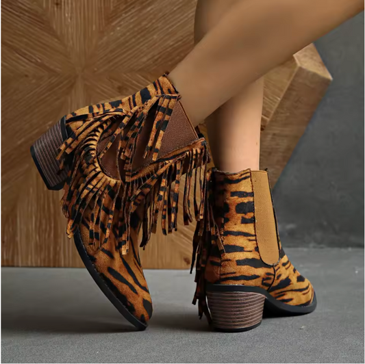 Scarlett | Luxury Fringe Ankle Boots