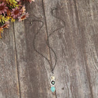 Western Style Women's Turquoise Stone Bar Pendant Necklace with Owl Fashionable Necklaces