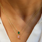 Hot Sale Shiny Crystal Necklace Stainless Steel Teardrop Zirconia Pendant Women's Birthstone Collarbone Chain Wholesale