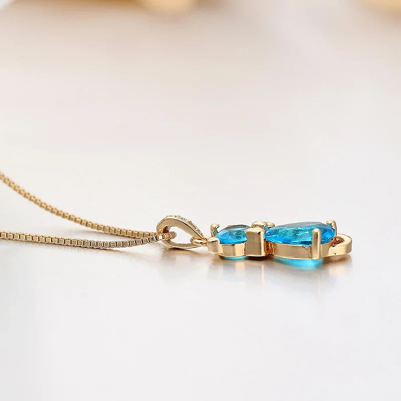 6Colors Cute Kitten Green Cat Gatos Crystals Charms Necklaces & Pendants Chain Necklace Women Grils Jewelry Gold Color Collier