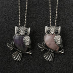 1pcs Owl Shape Charms Pendant Natural Quartz Crystal Stone Necklace Beads for Jewelry Making Diy Necklace Crafts Accessories