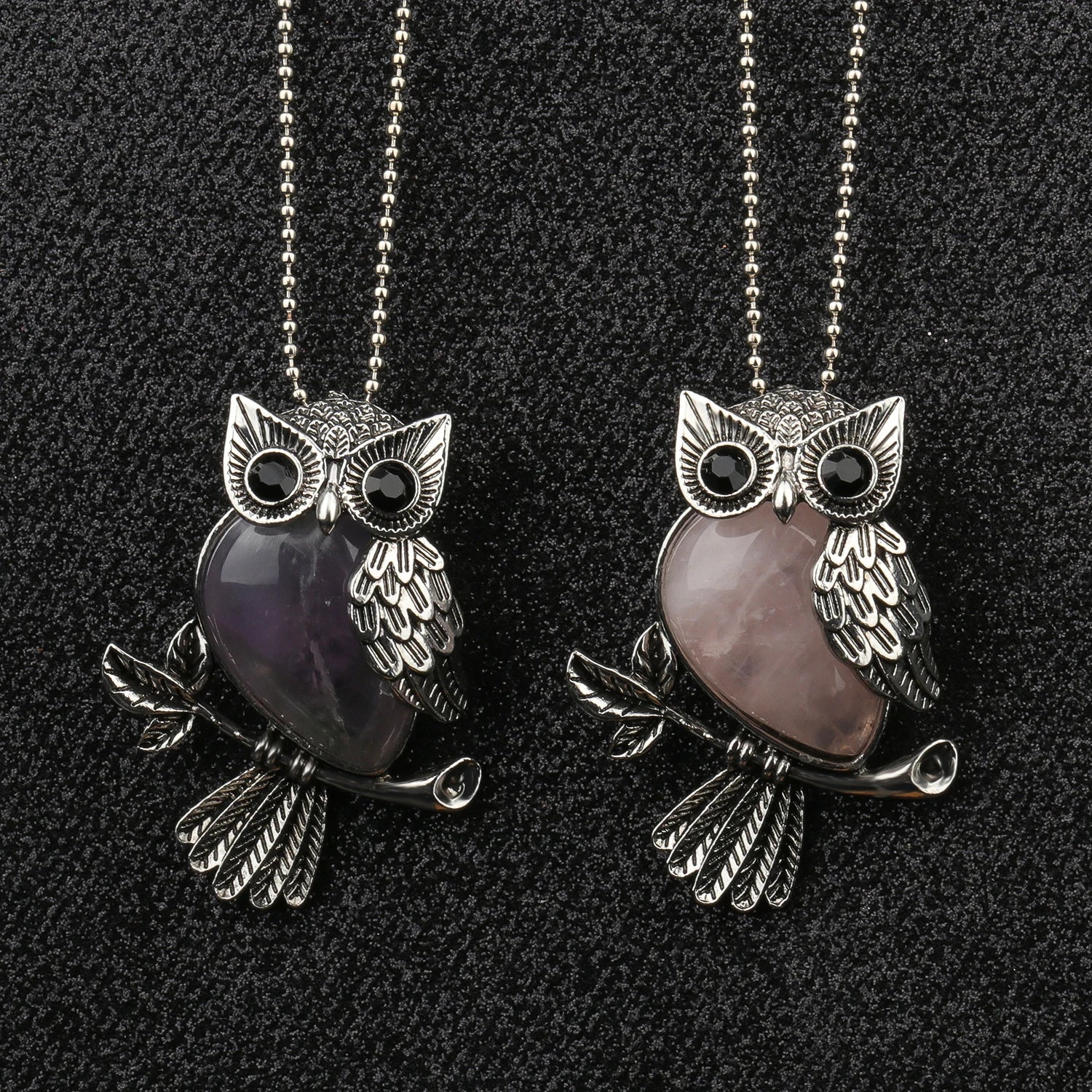 1pcs Owl Shape Charms Pendant Natural Quartz Crystal Stone Necklace Beads for Jewelry Making Diy Necklace Crafts Accessories