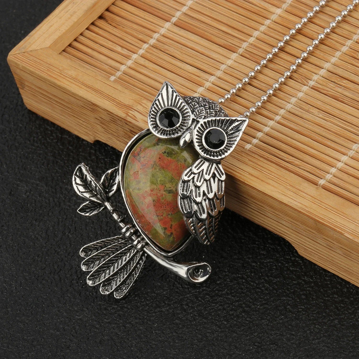 1pcs Owl Shape Charms Pendant Natural Quartz Crystal Stone Necklace Beads for Jewelry Making Diy Necklace Crafts Accessories