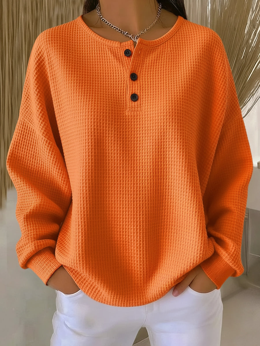Anne | Cozy Waffle Knit Henley
