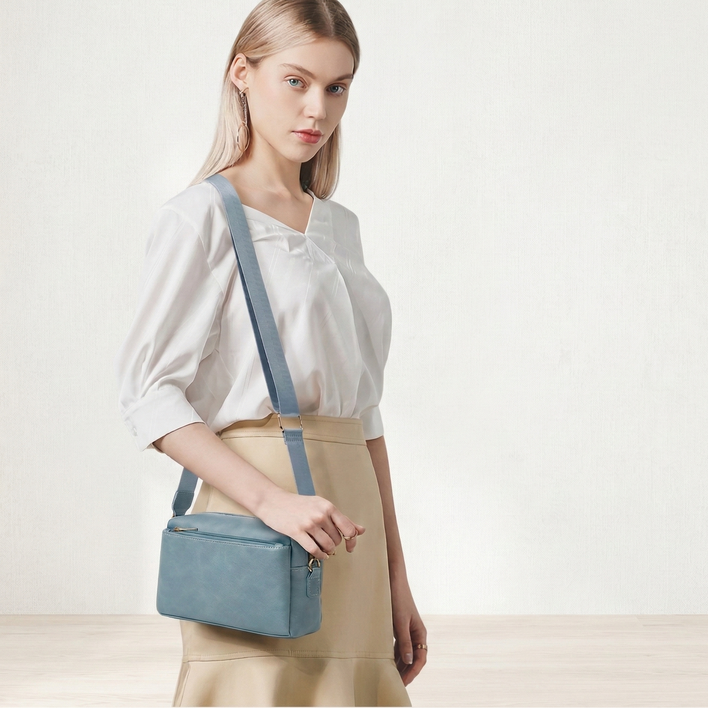 Small Triple Zip Crossbody Bag