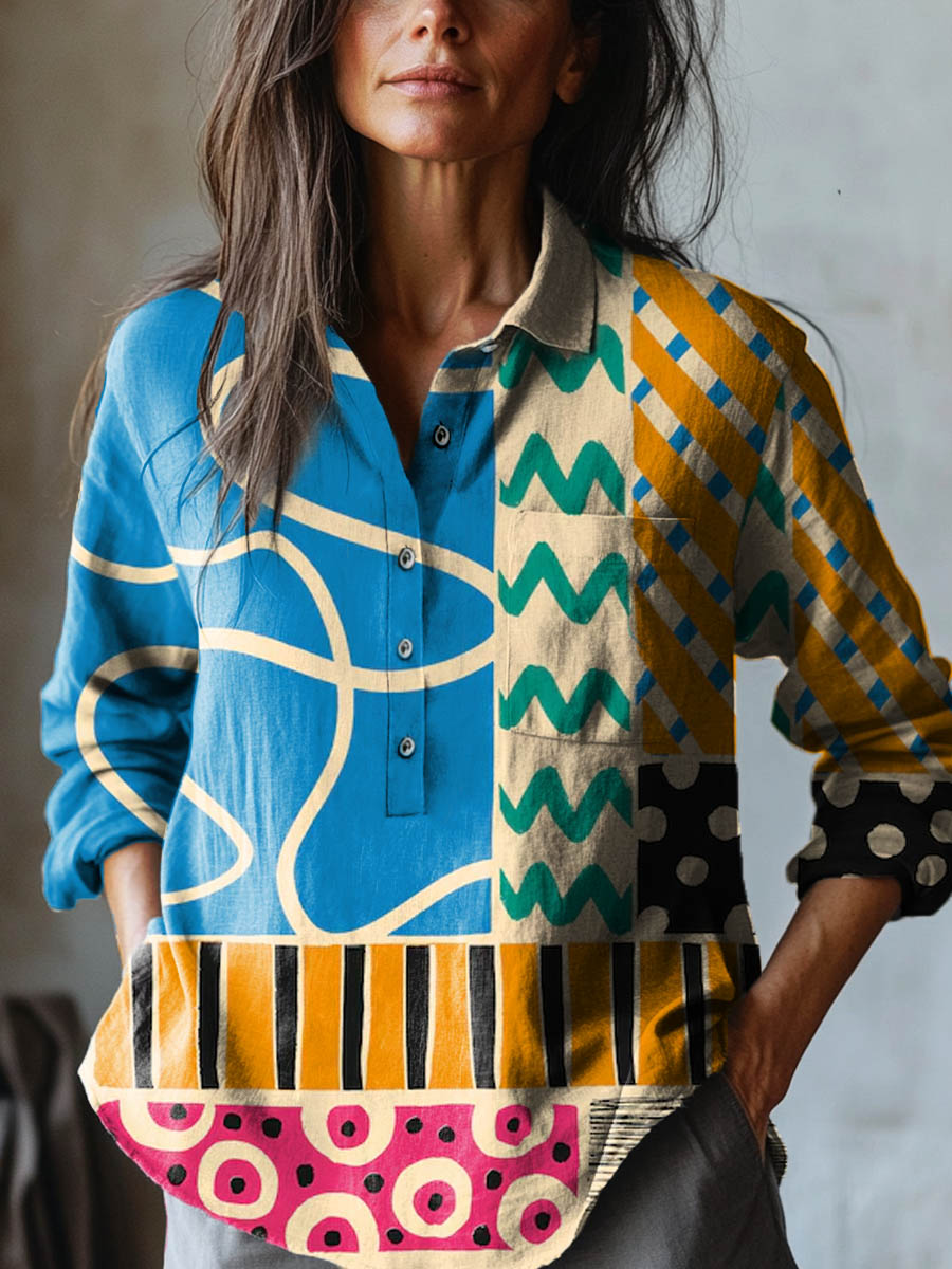 Mira | Colourful Geometric Print Shirt