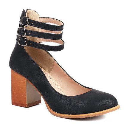 Jadara - Triple Buckle Heels