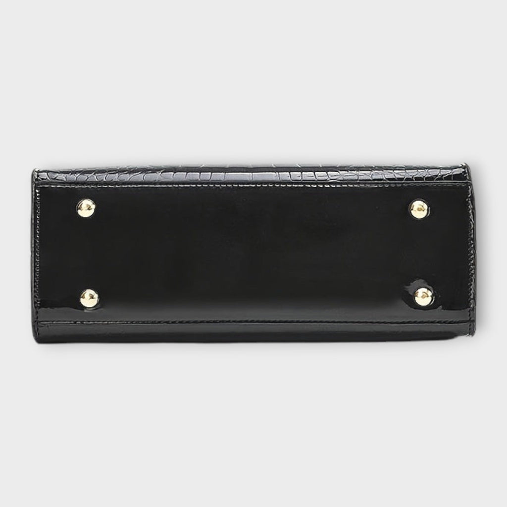 Olivia | Glossy Crocodile Pattern Handbag